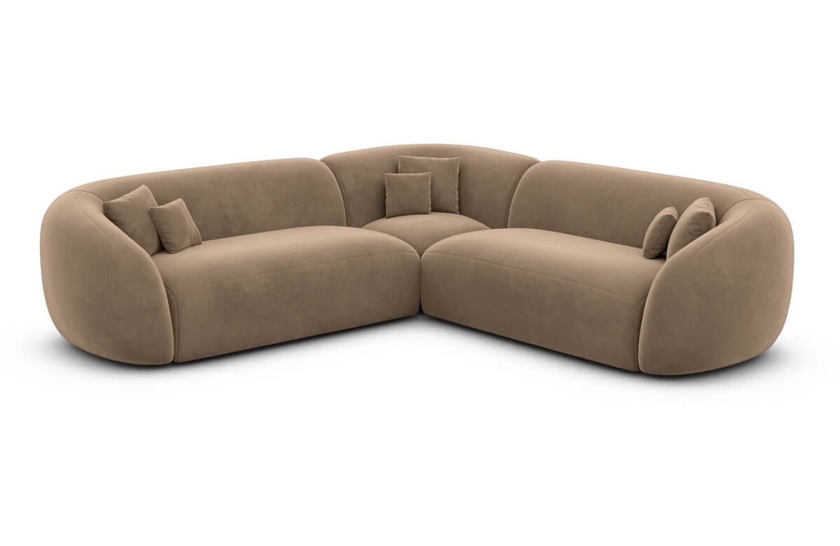 Stoff Ecksofa Sorelia L-Form Braun