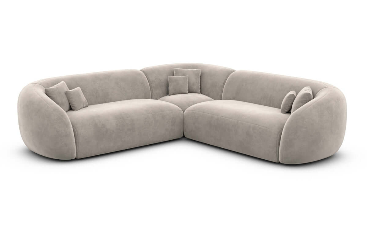 Stoff Ecksofa Sorelia L-Form Sand