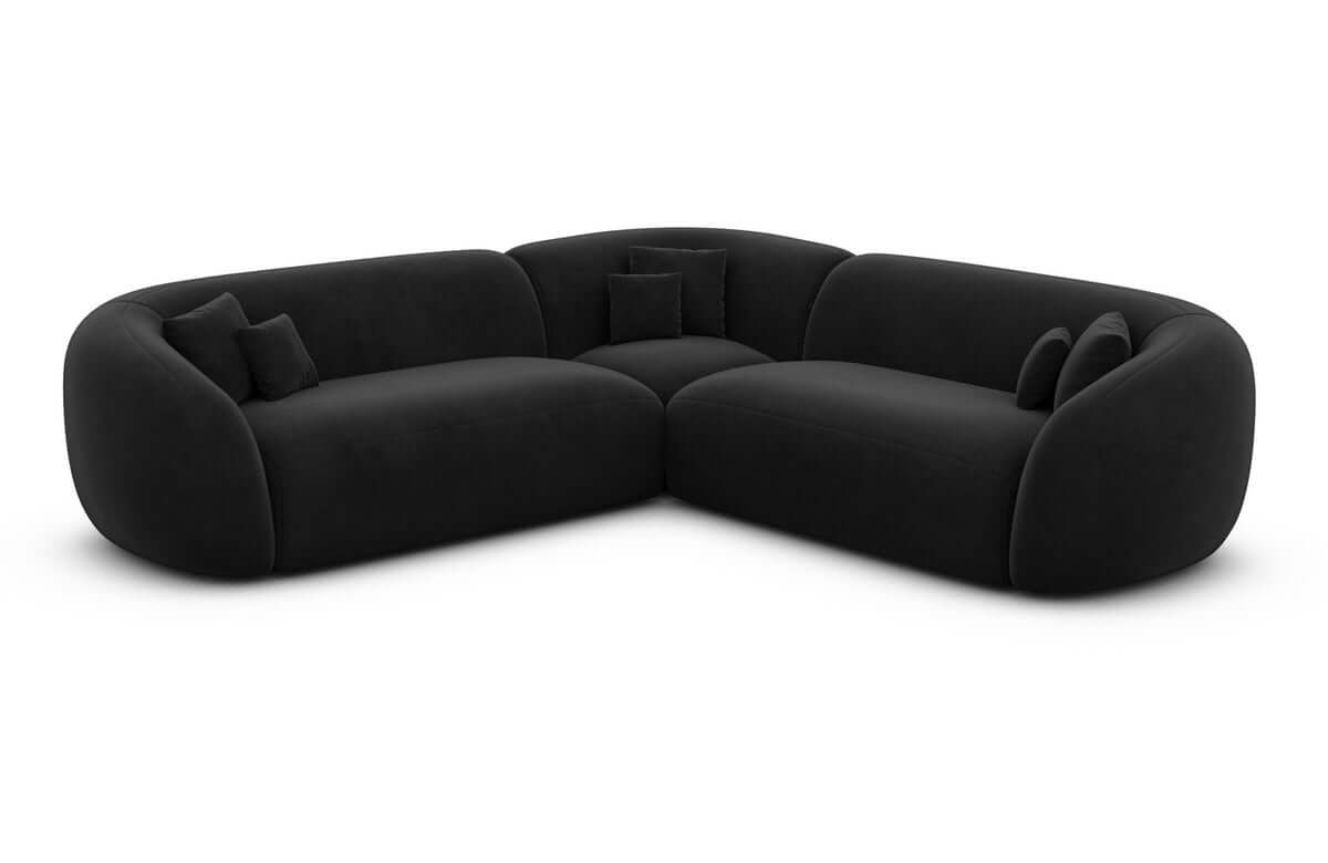 Stoff Ecksofa Sorelia L-Form Schwarz