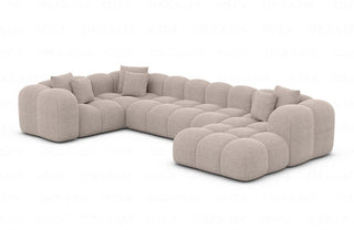 Wohnlandschaft Formentera U-Form Stoff in Strukturstoff und der Farbe Beige - Ausrichtung rechts
