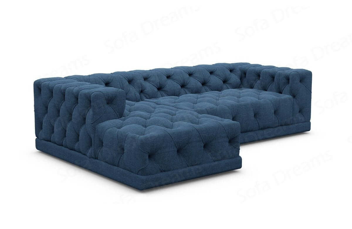 Stoff Ecksofa Palma L-Form Blau