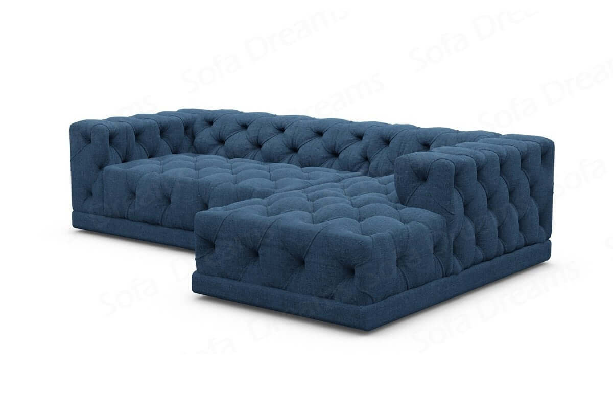 Polster Ecksofa Palma L-Form Kurz Blau