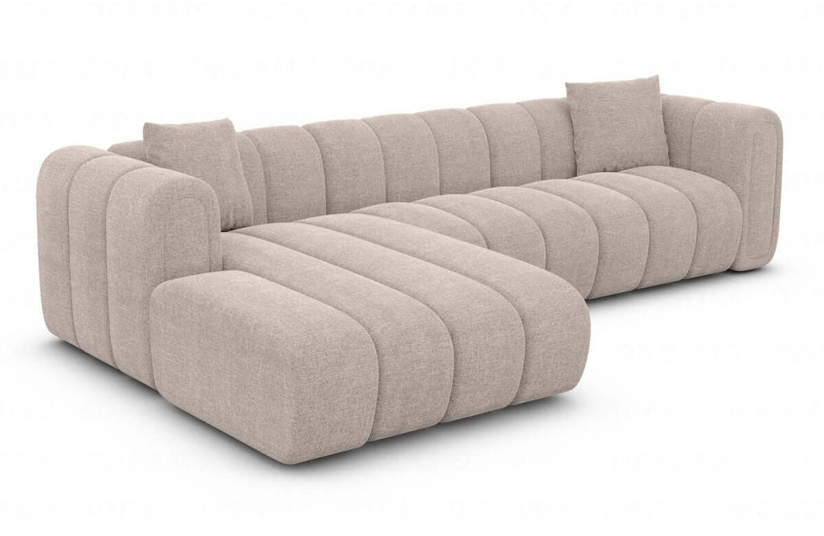 Polster Ecksofa Almagro L-Form Kurz Beige