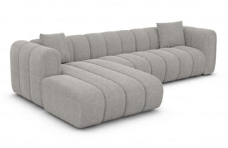 Polster Ecksofa Almagro L-Form Kurz in Strukturstoff und der Farbe Hellgrau - Ausrichtung links