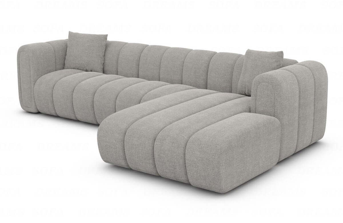Polster Ecksofa Almagro L-Form Kurz Hellgrau
