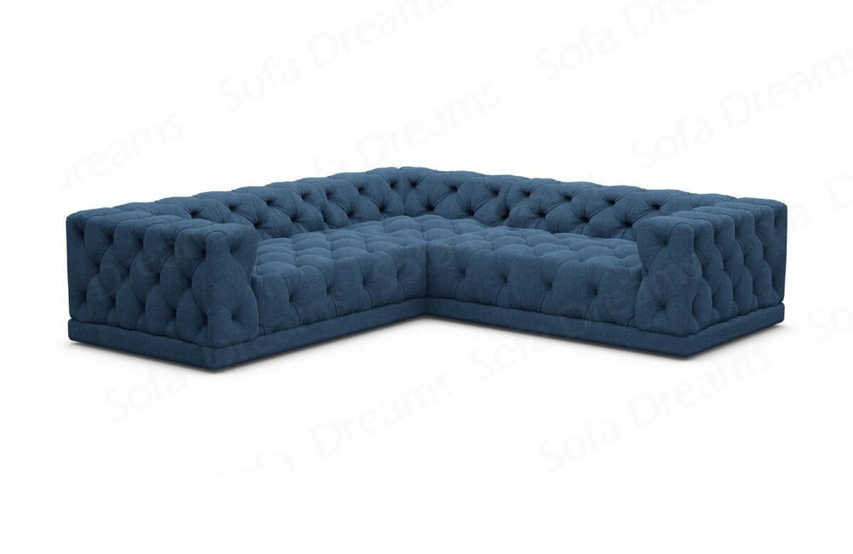Ecksofa Palma L-Form aus Stoff Blau