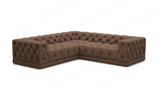 Polster Ecksofa Palma in L-Form in Strukturstoff und der Farbe Braun