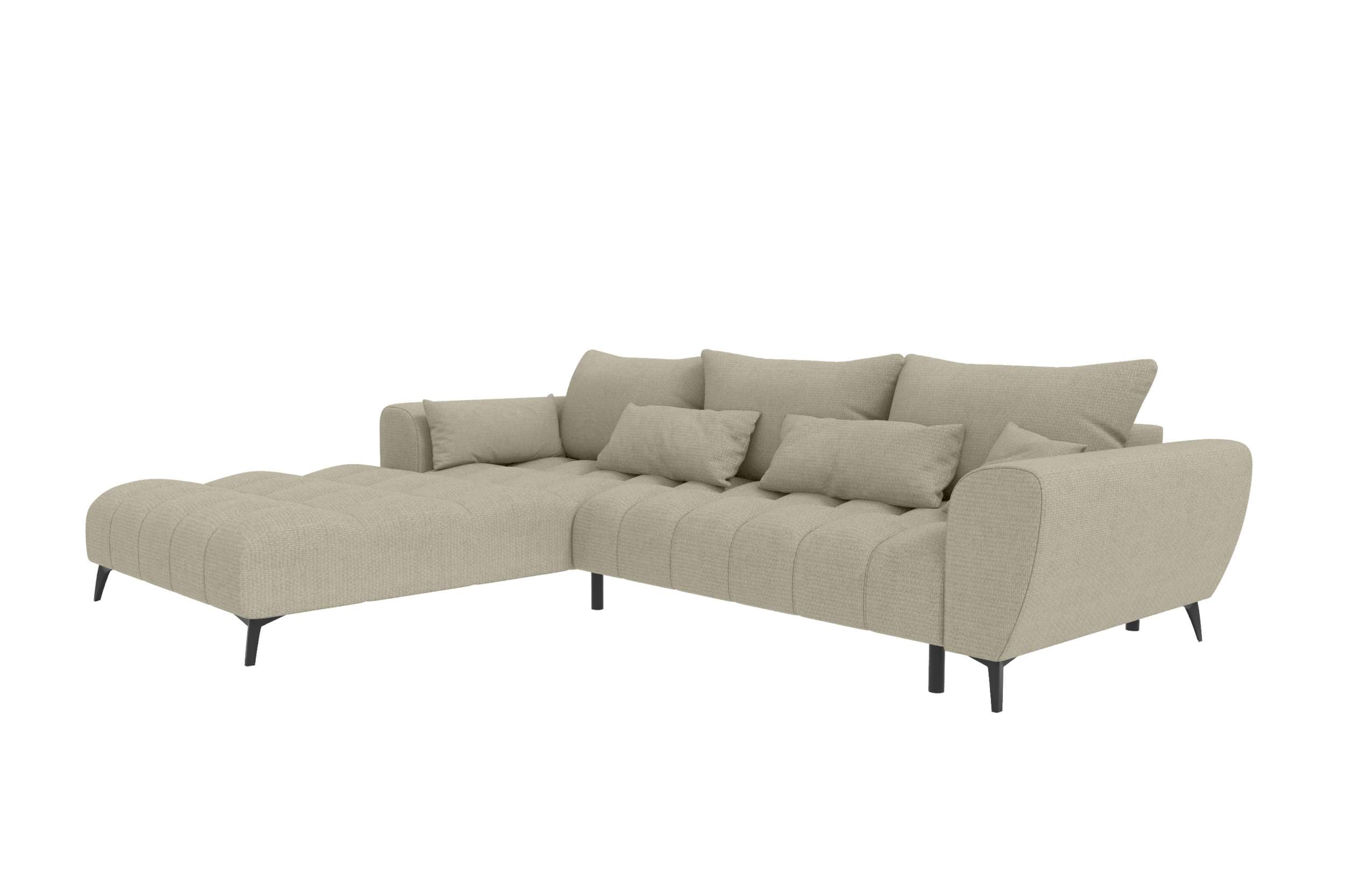 Polster Ecksofa Avino L Form kurz Creme