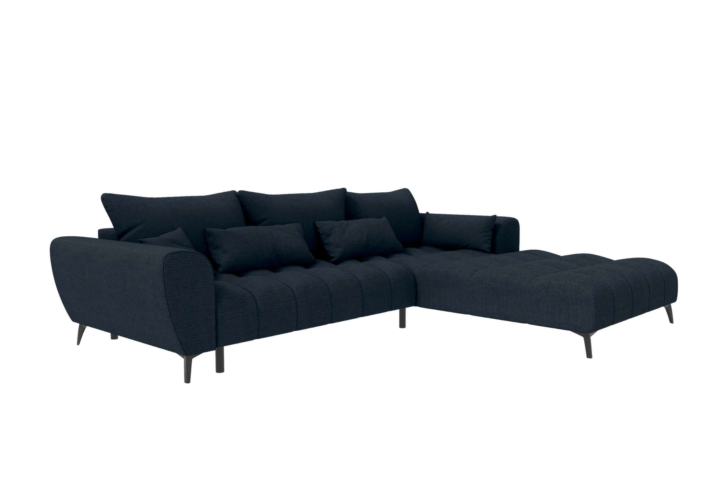Stoff Ecksofa Avino L Form dunkelblau