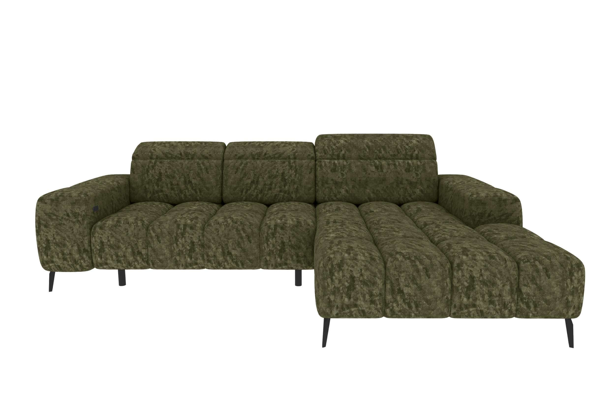 Polster Ecksofa Kairo L Form kurz Olive