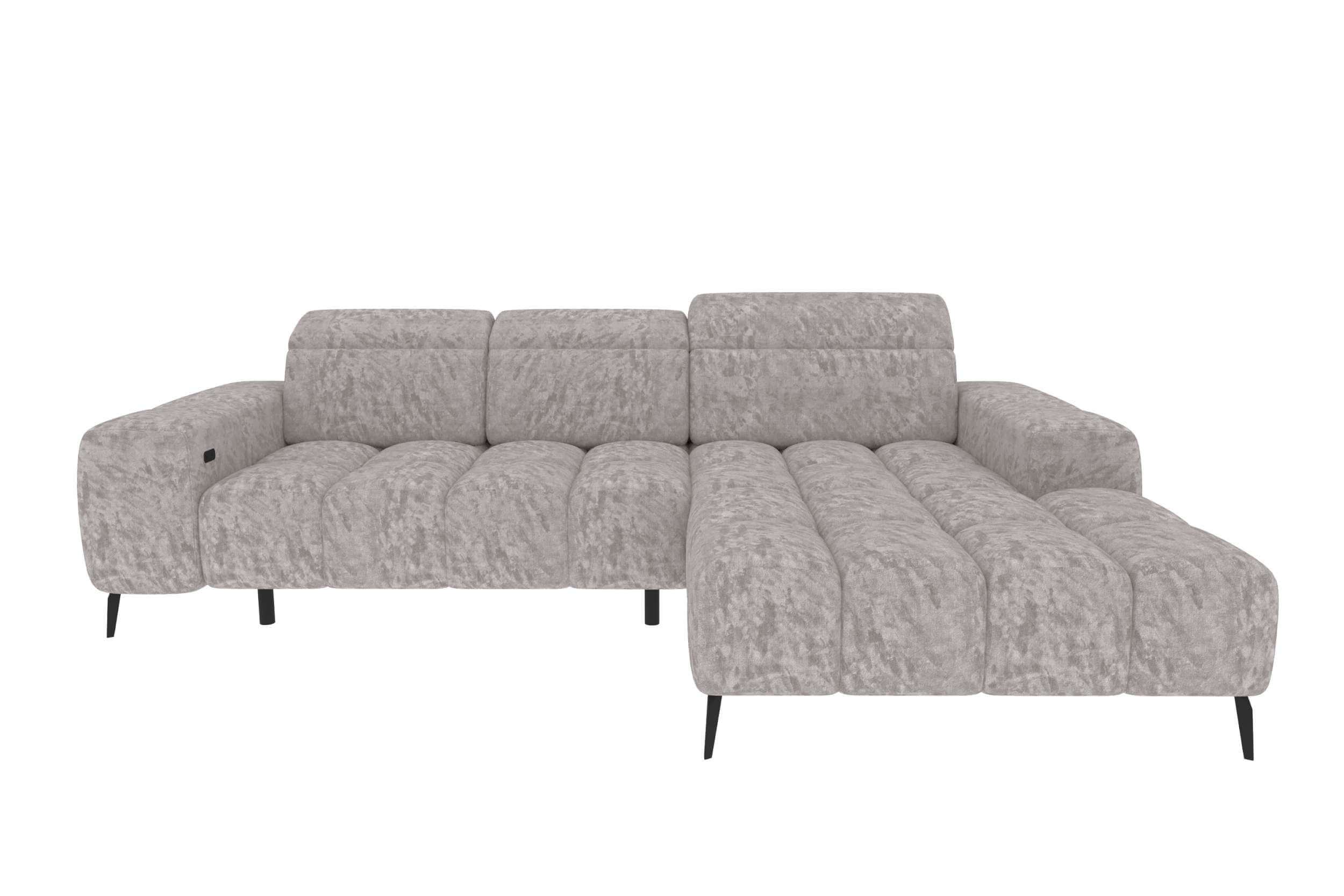 Couch Kairo L Form in Stoff asche