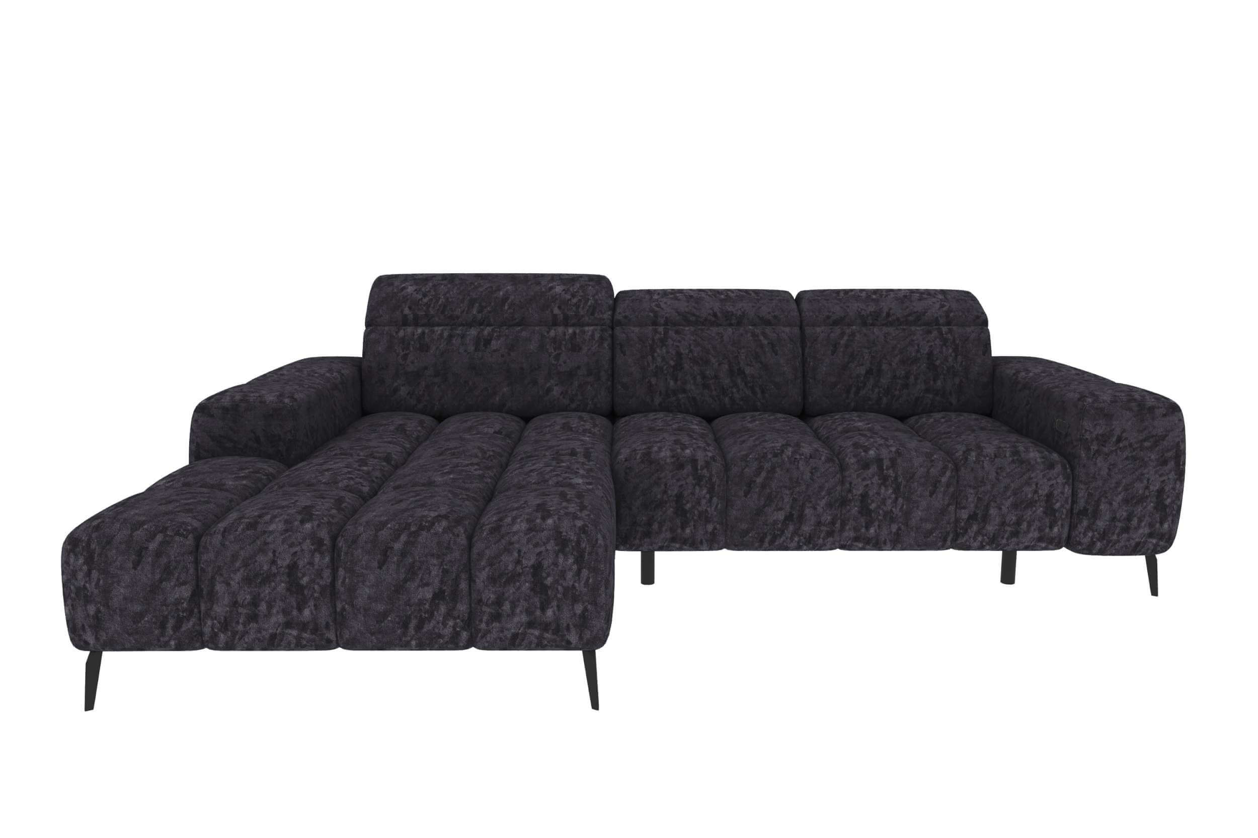 Couch Kairo L Form in Stoff schwarz