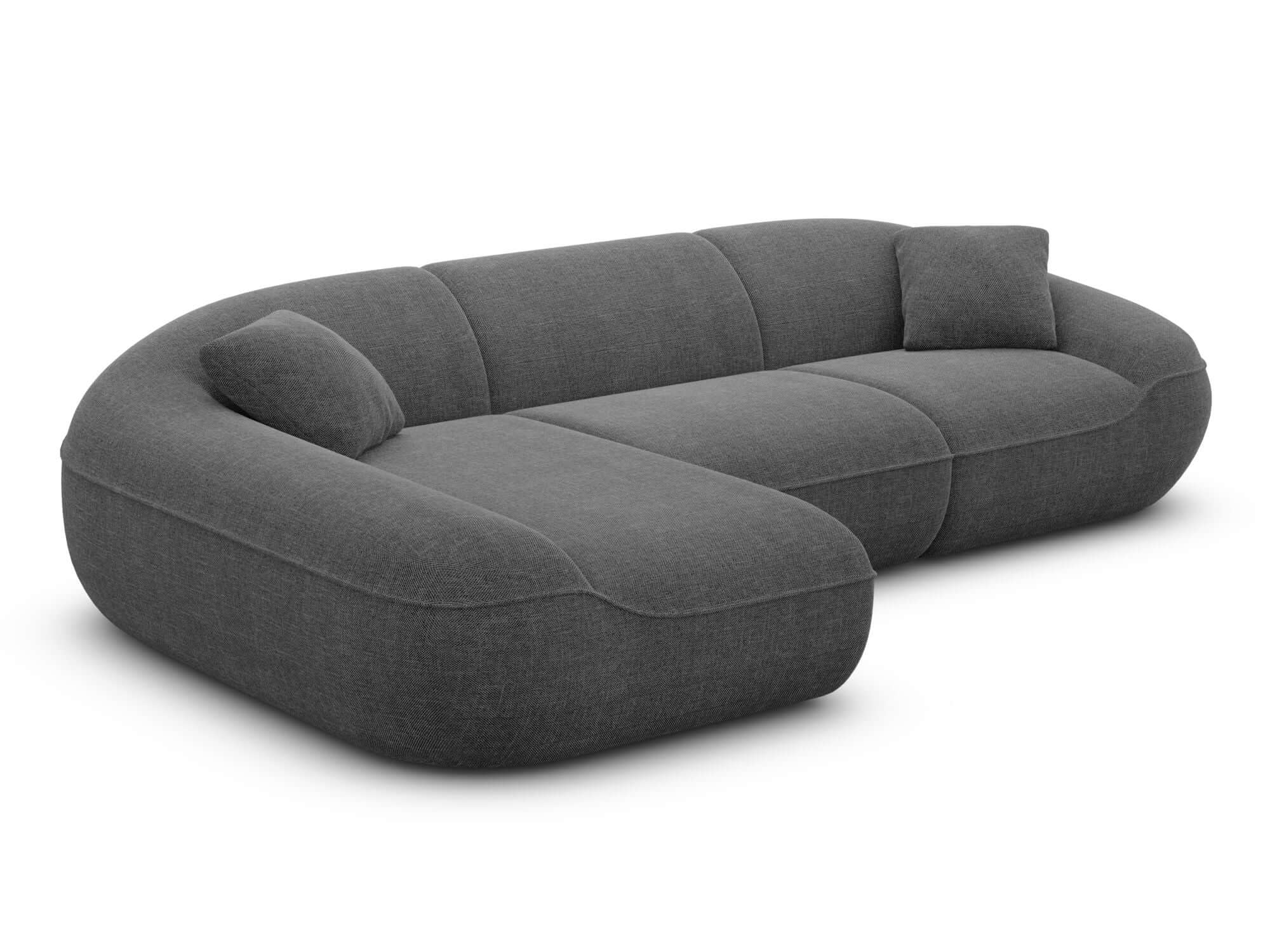 Ecksofa Solmare L-Form aus Stoff Anthrazit