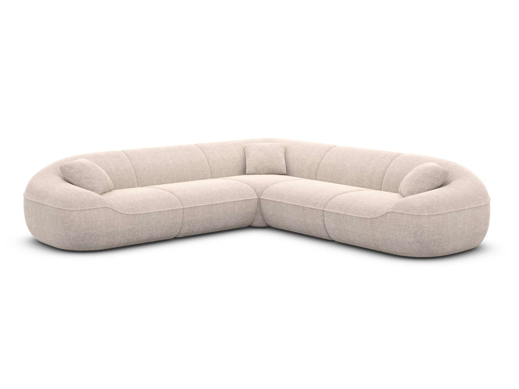 Stoff Ecksofa Solmare L-Form Beige