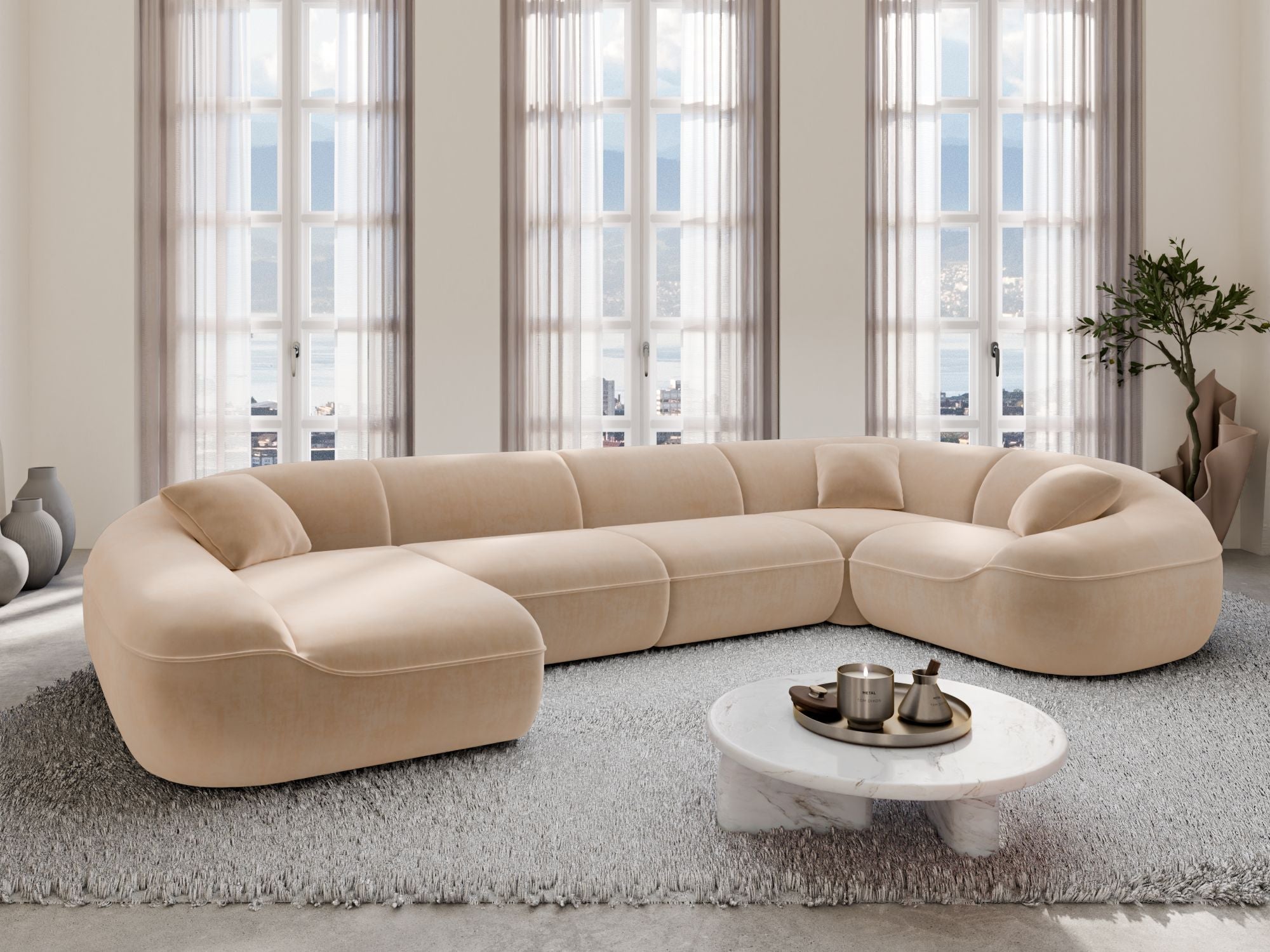 Polster Wohnlandschaft Solmare XL U-Form Anthrazit