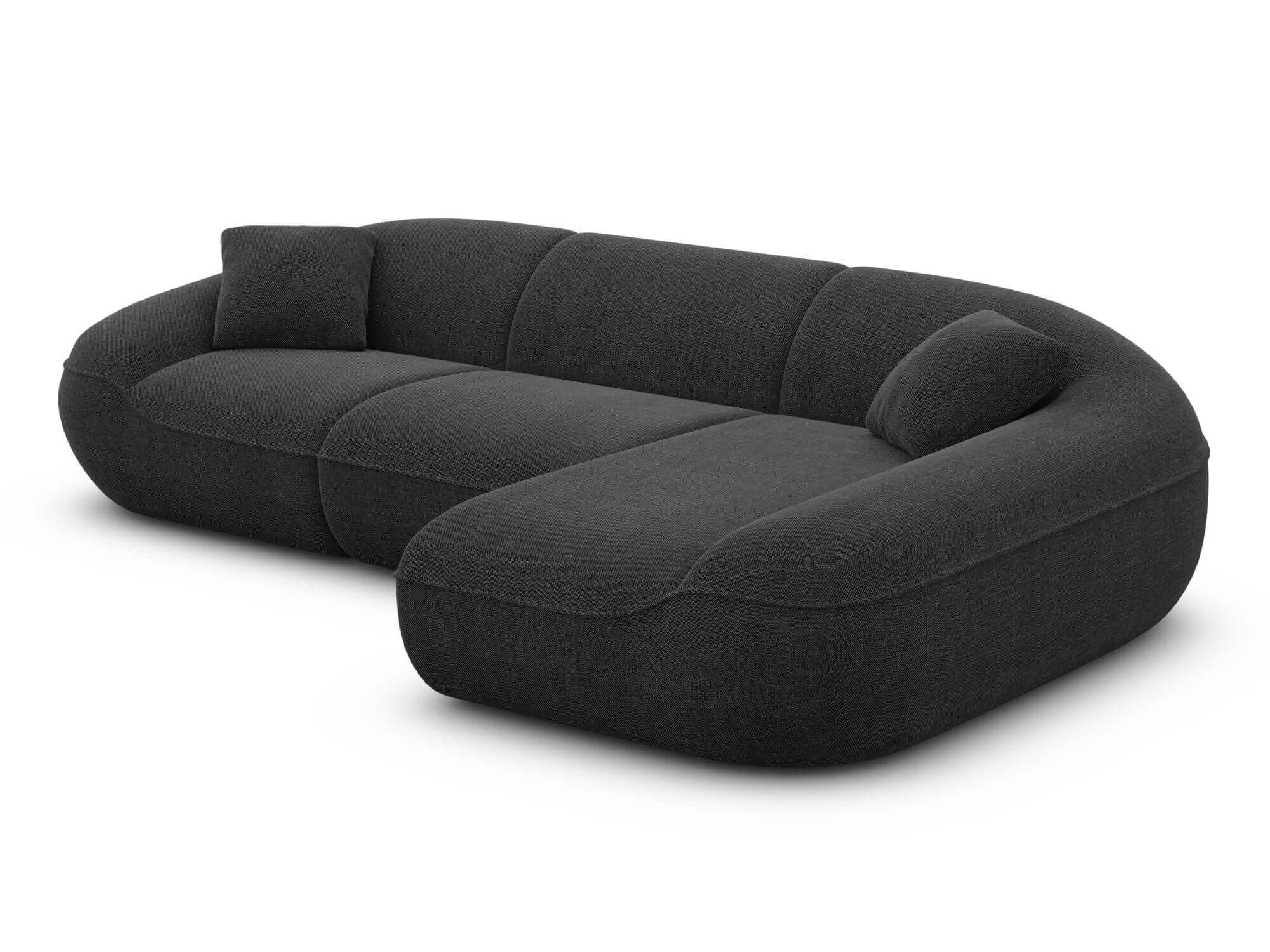 Ecksofa Solmare L-Form aus Stoff Schwarz