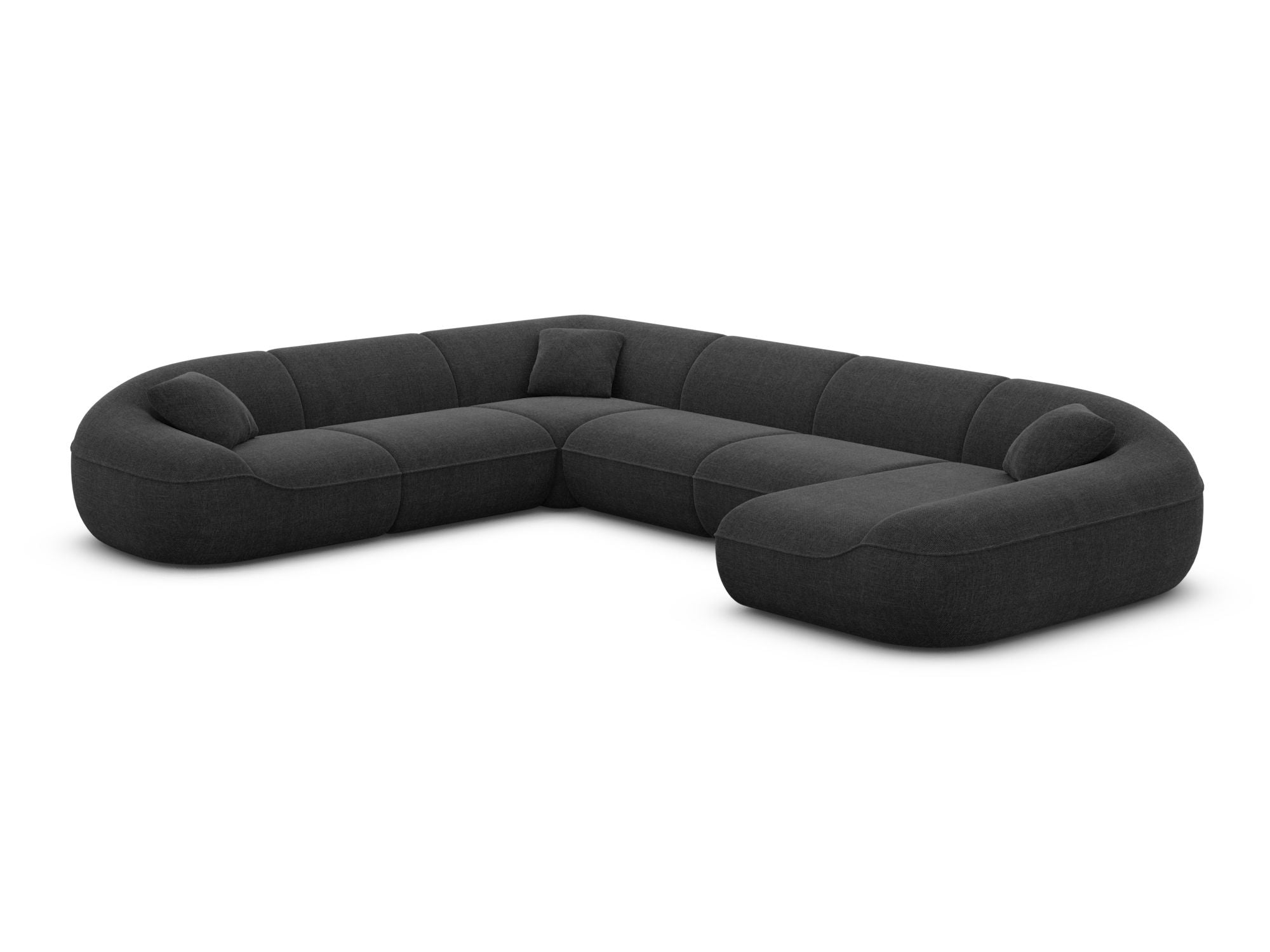 Polster Wohnlandschaft Solmare XXL U-Form Anthrazit