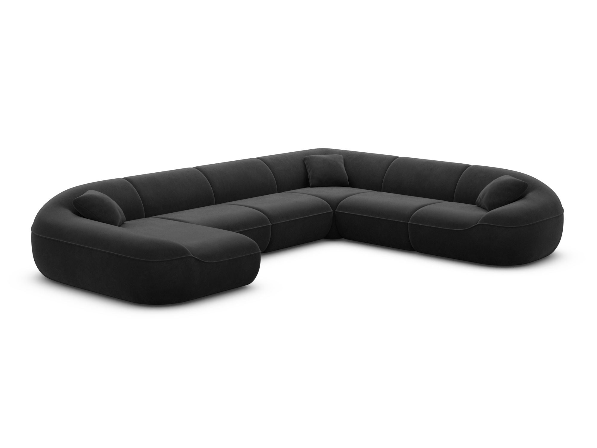 Polster Wohnlandschaft Solmare XXL U-Form Anthrazit