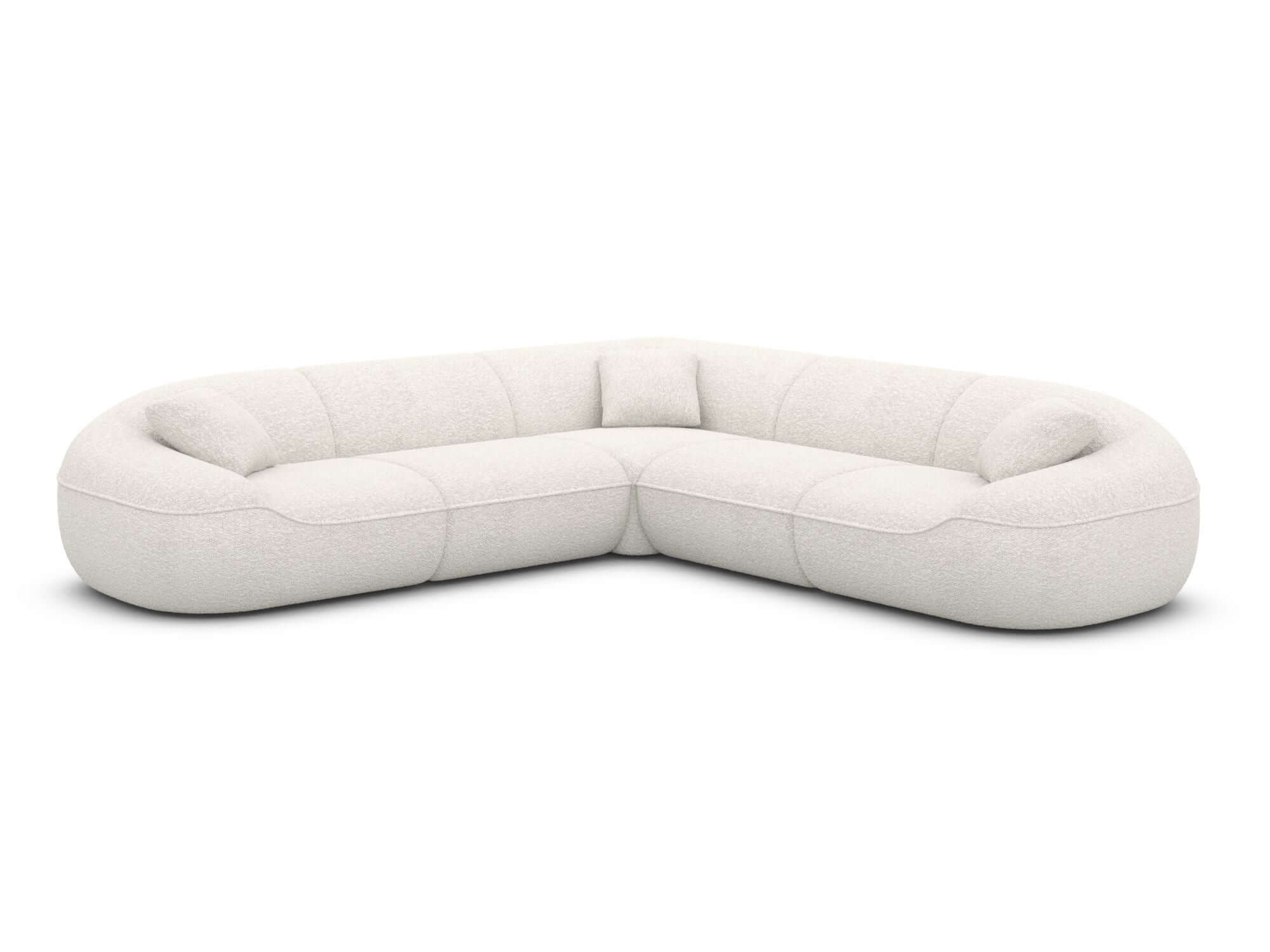 Stoff Ecksofa Solmare L-Form Weiß