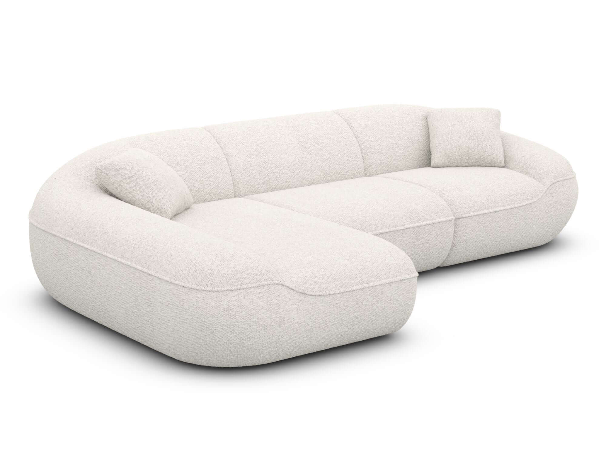 Ecksofa Solmare L-Form aus Stoff Weiß