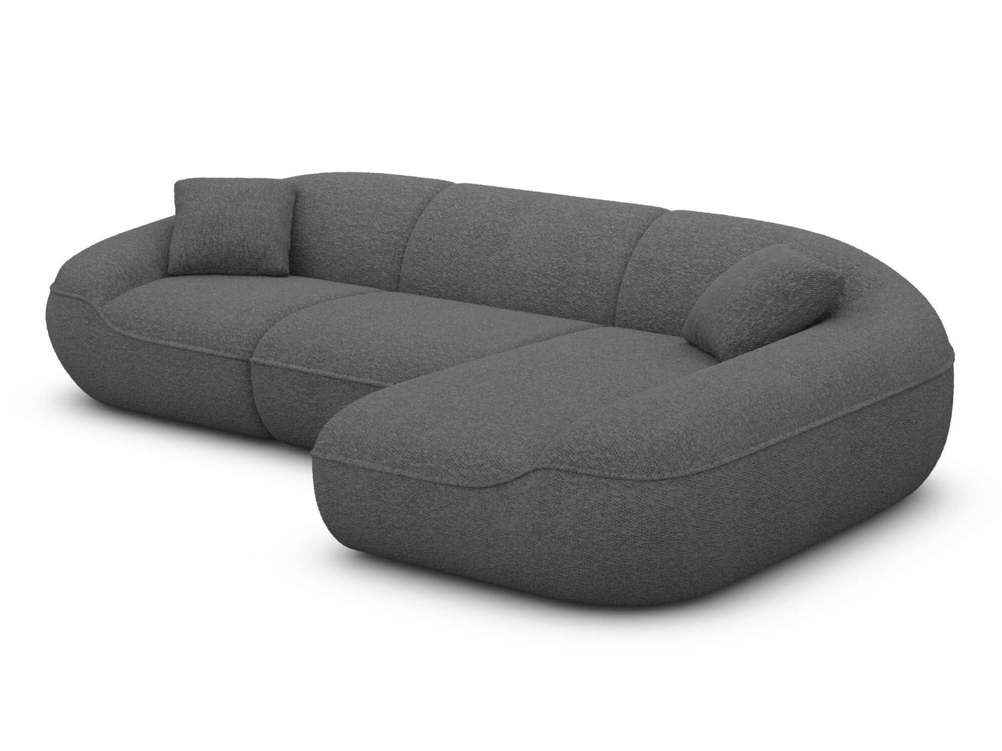 Ecksofa Solmare L Form aus Stoff graphite