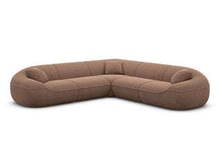 Stoff Ecksofa Solmare L-Form, Material: Strukturstoff, Farbe: Braun,