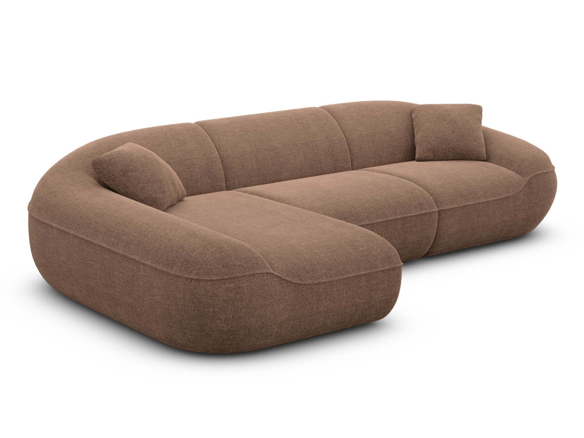 Ecksofa Solmare L-Form aus Stoff Braun