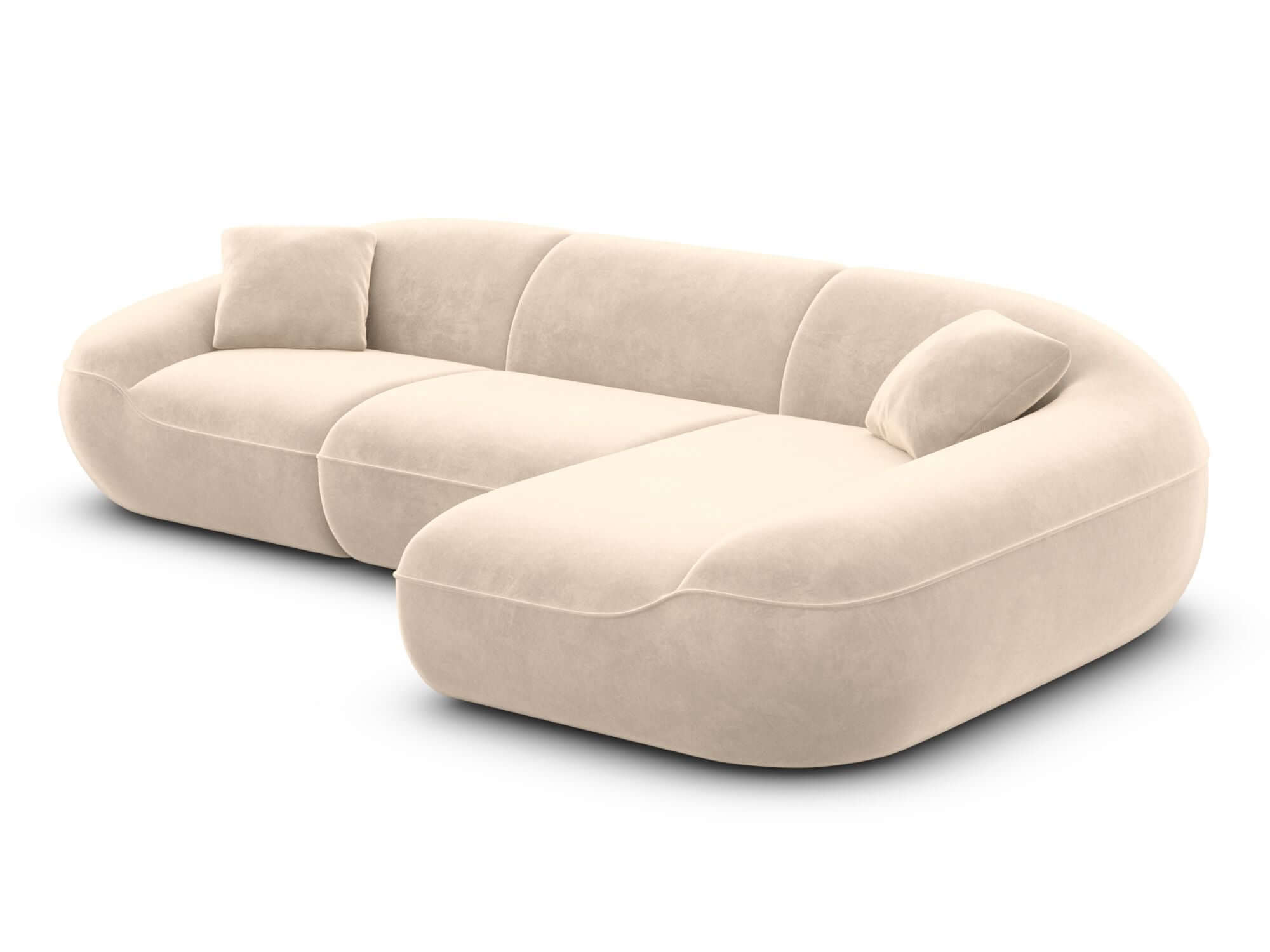 Ecksofa Solmare L-Form aus Stoff Creme