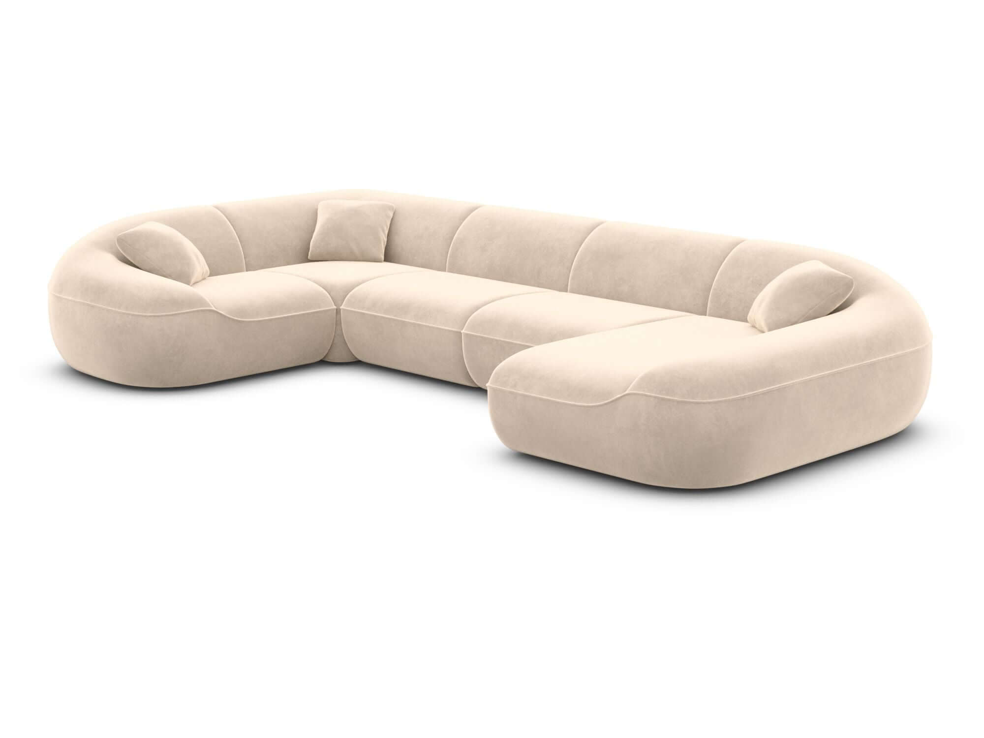 XL Stoff Wohnlandschaft Solmare U-Form Creme