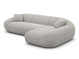 Ecksofa Solmare L-Form aus Stoff, Material: Strukturstoff, Farbe: Hellgrau
