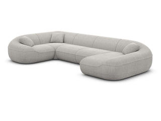 XL Stoff Wohnlandschaft Solmare U-Form, Material: Bouclestoff, Farbe: Graphite