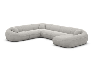 XXL Stoff Wohnlandschaft Solmare U-Form, Material: Bouclestoff, Farbe: Graphite