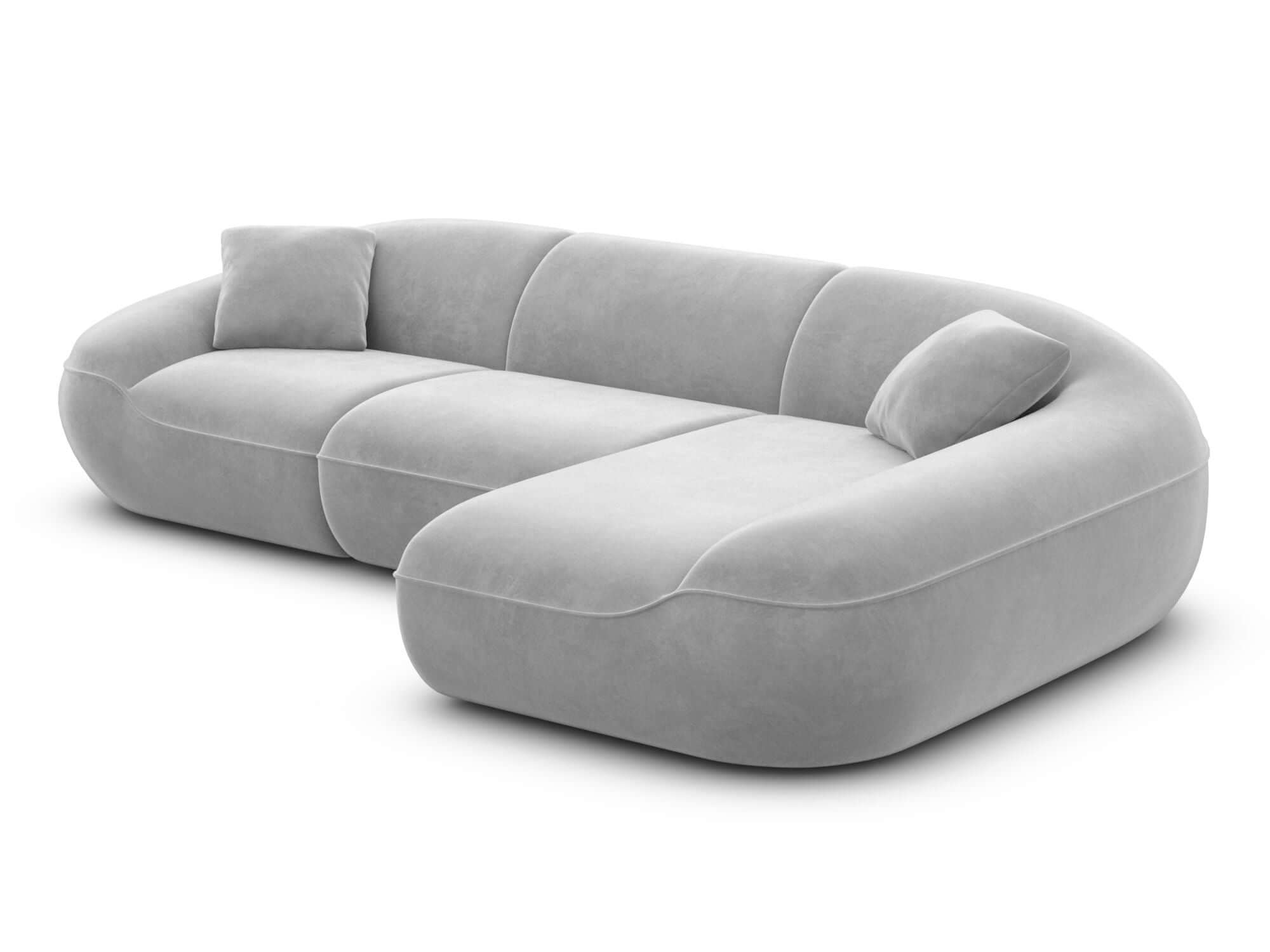Ecksofa Solmare L Form aus Stoff hellgrau