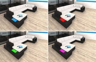 Rattan Sofa Messana U-Form – Creme - Bild 4