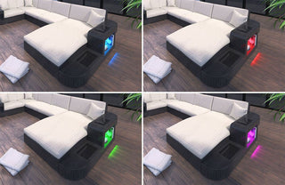 Rattan Sofa Wave U-Form – Creme - Bild 4