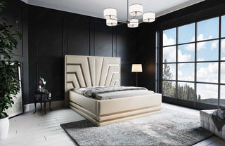Wasserbett Cecina mit Zierleisten in Gold oder Silber Beige-Gold