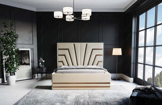 Wasserbett Cecina mit Zierleisten in Gold oder Silber Beige-Gold