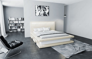 Wasserbett Faenza mit LED und stufigem Design Beige-Weiß