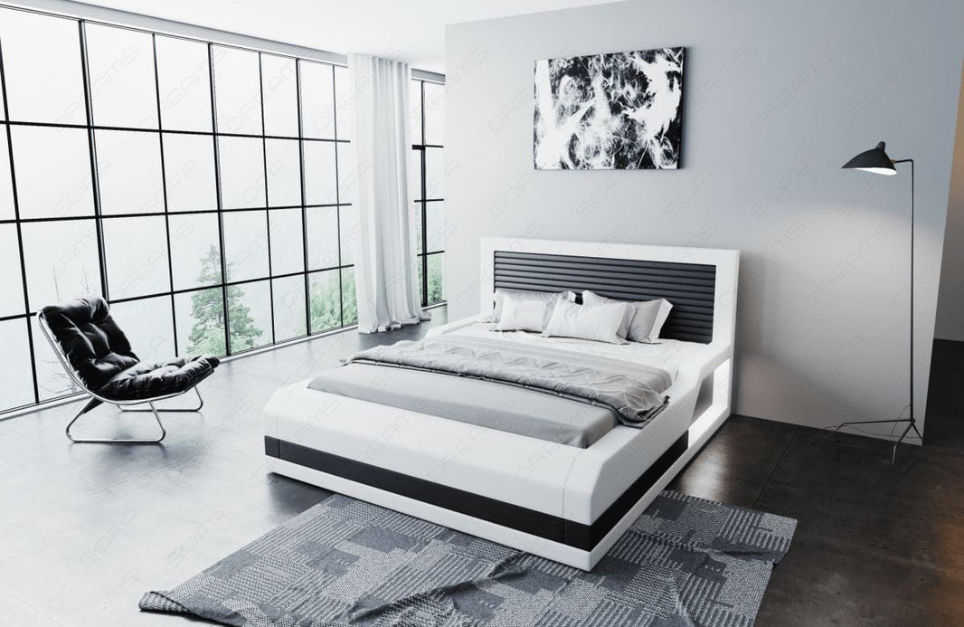 Wasserbett Treviso mit LED und klarer Linienführung
