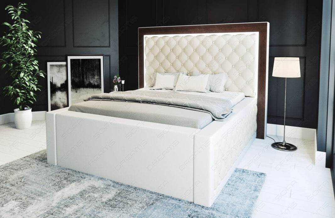Wasserbett Varese mit Steppung und LED-Kopfteil