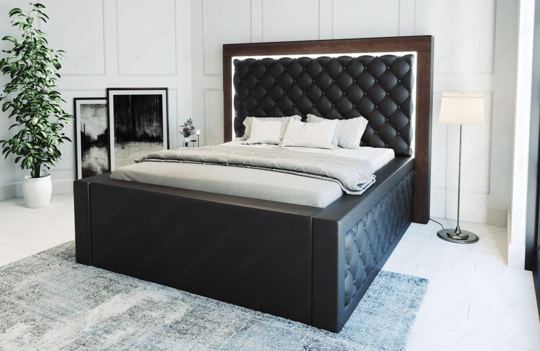 Wasserbett Varese mit Steppung und LED-Kopfteil