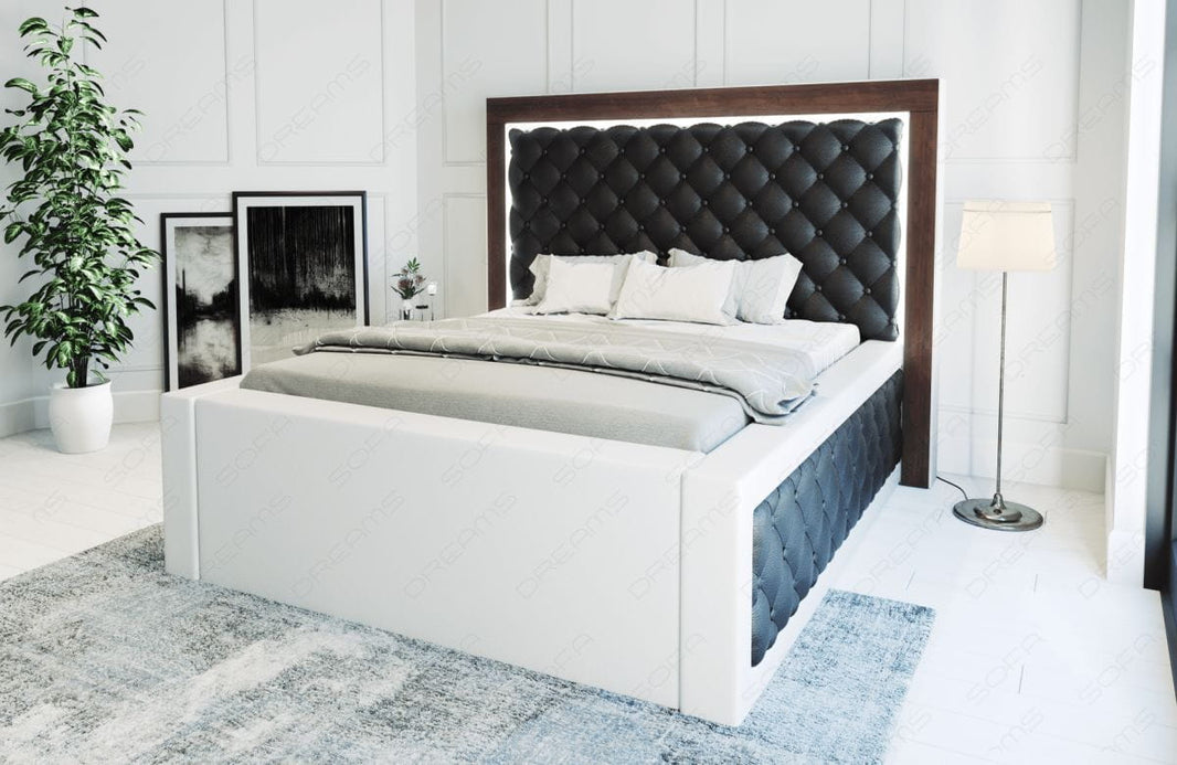 Wasserbett Varese mit Steppung und LED-Kopfteil