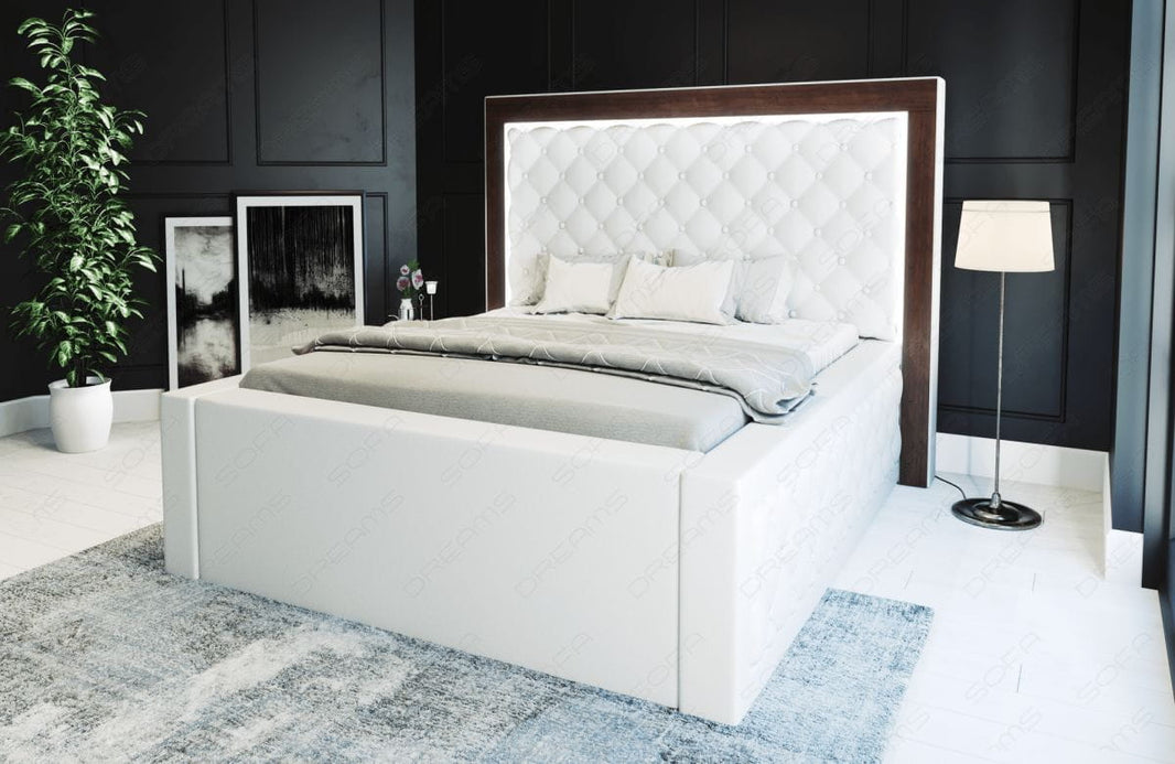 Wasserbett Varese mit Steppung und LED-Kopfteil