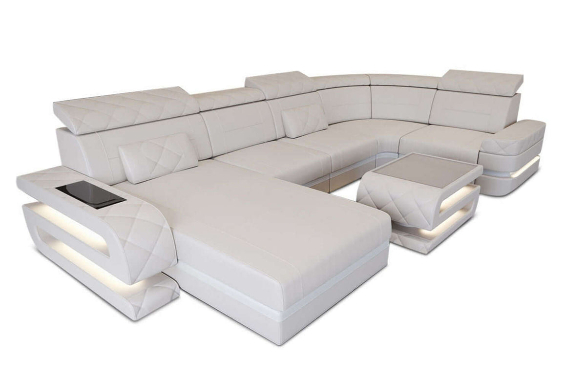 Mini Sofa Bologna U-Form in Leder
