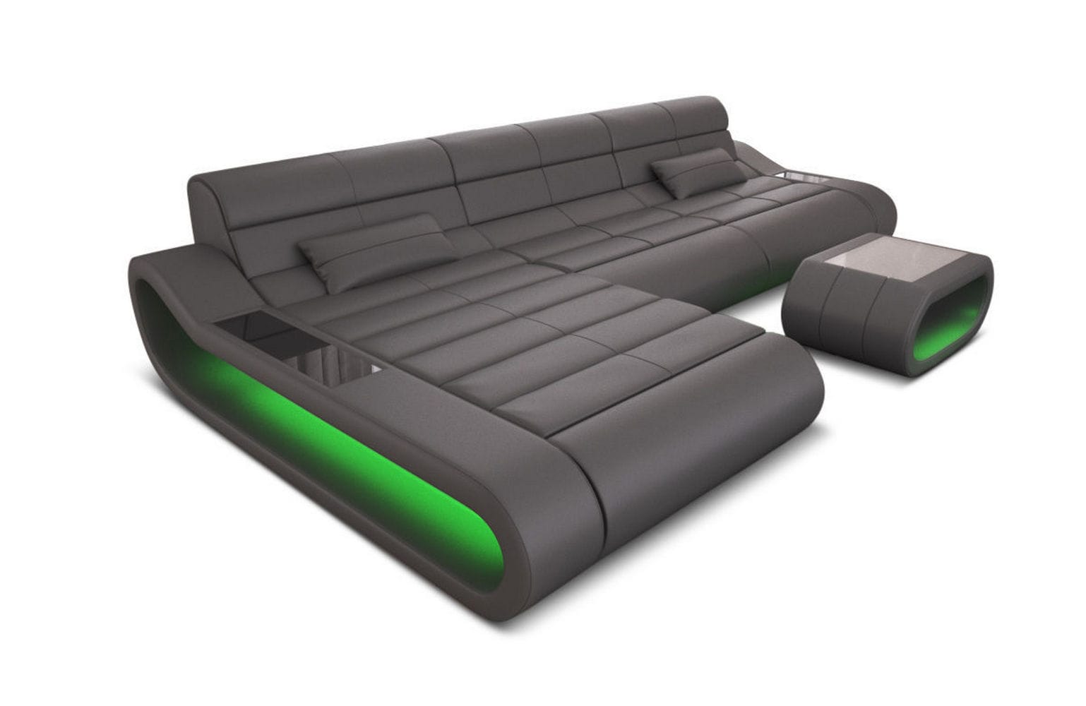 Ledersofa Concept L-Form – Lang & Komfortabel grau