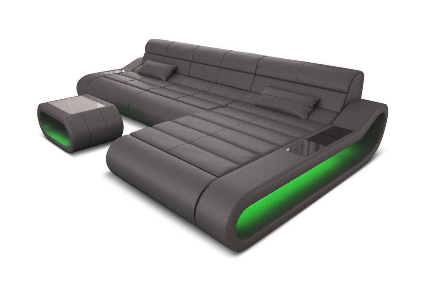 Ledersofa Concept L-Form – Lang & Komfortabel grau