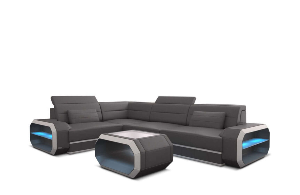 Mini Couch Verona L-Form in Leder