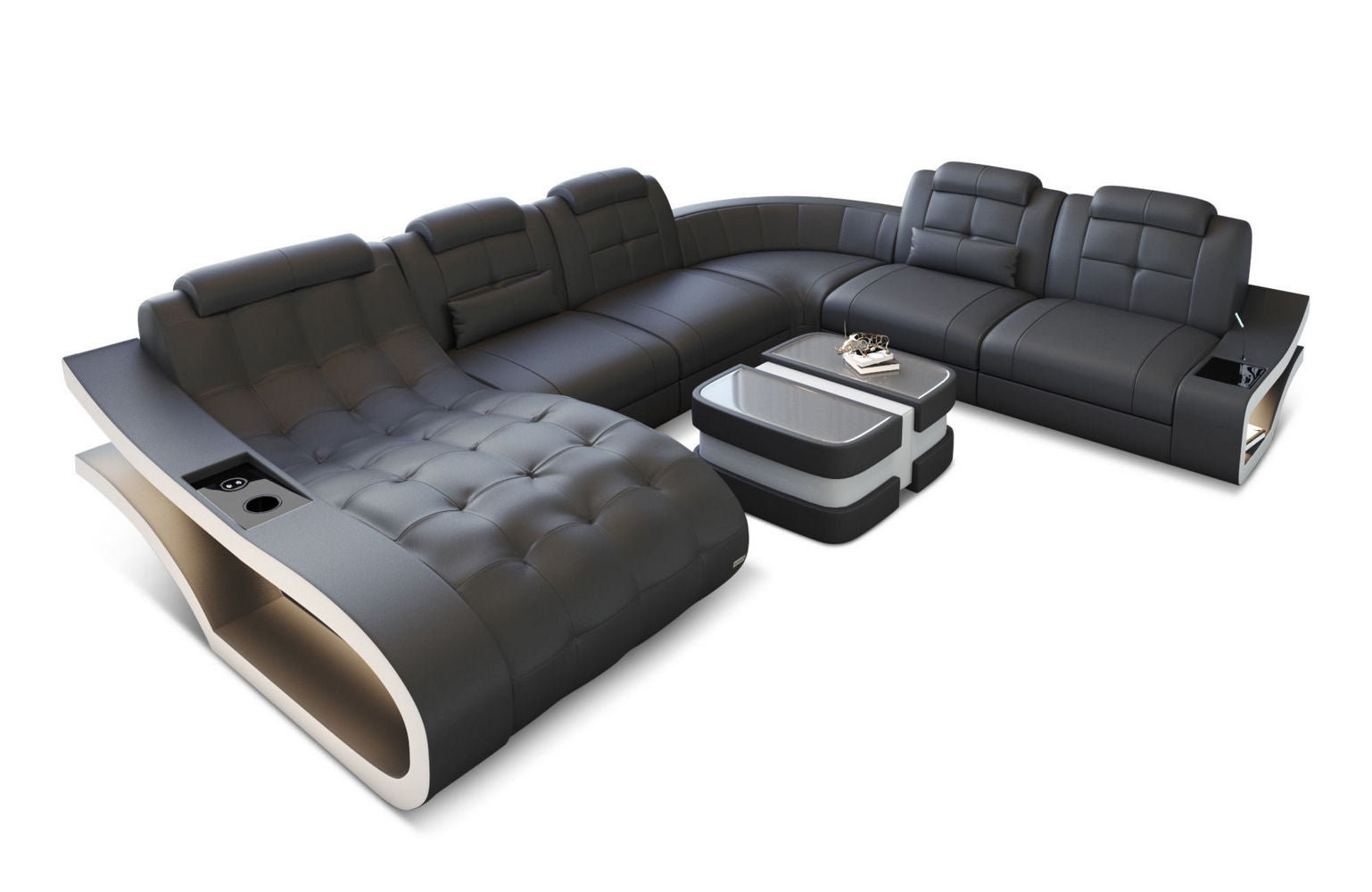 Leder Wohnlandschaft Elegante XXL – Komfort