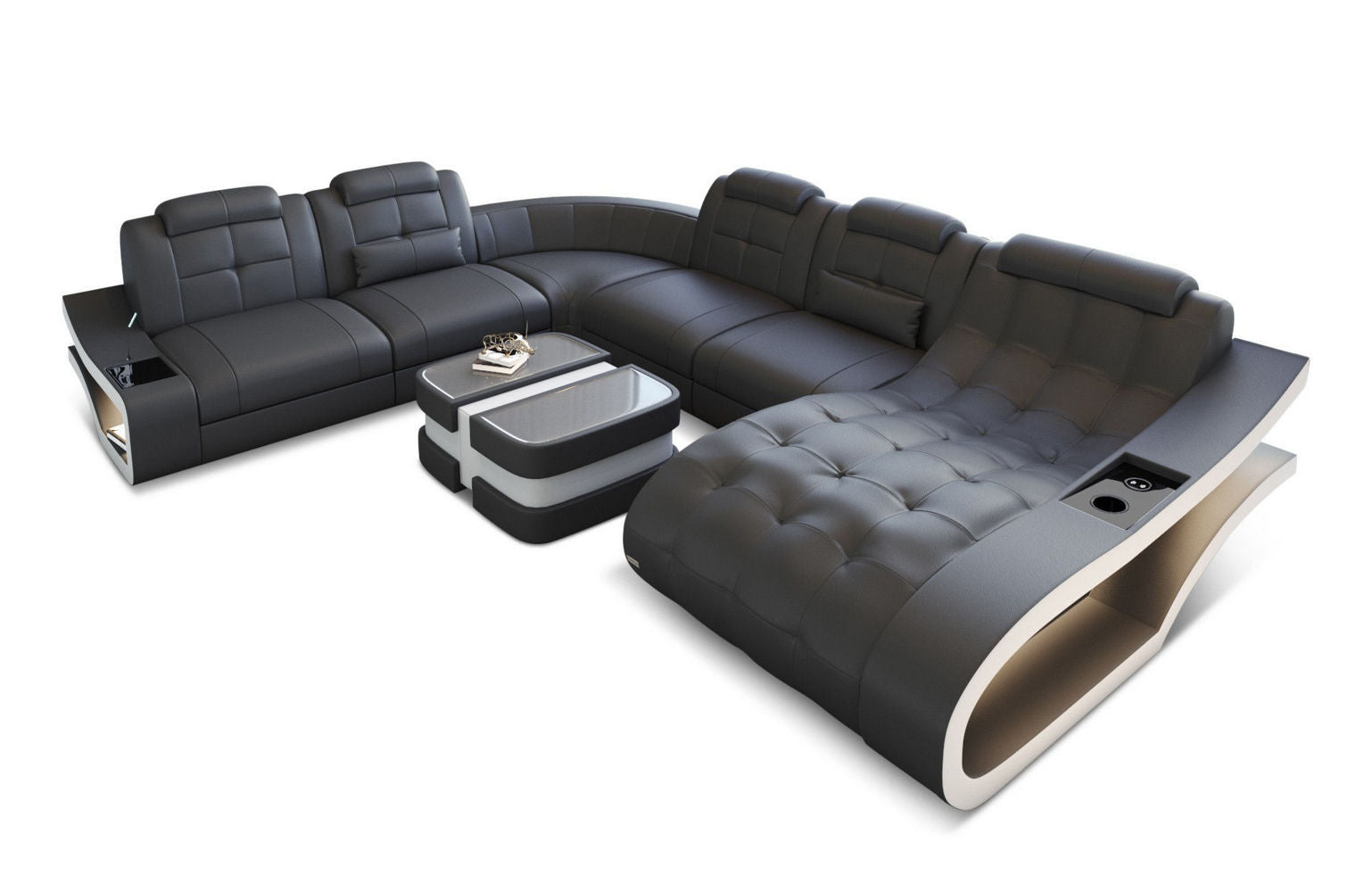 Leder Wohnlandschaft Elegante XXL – Komfort