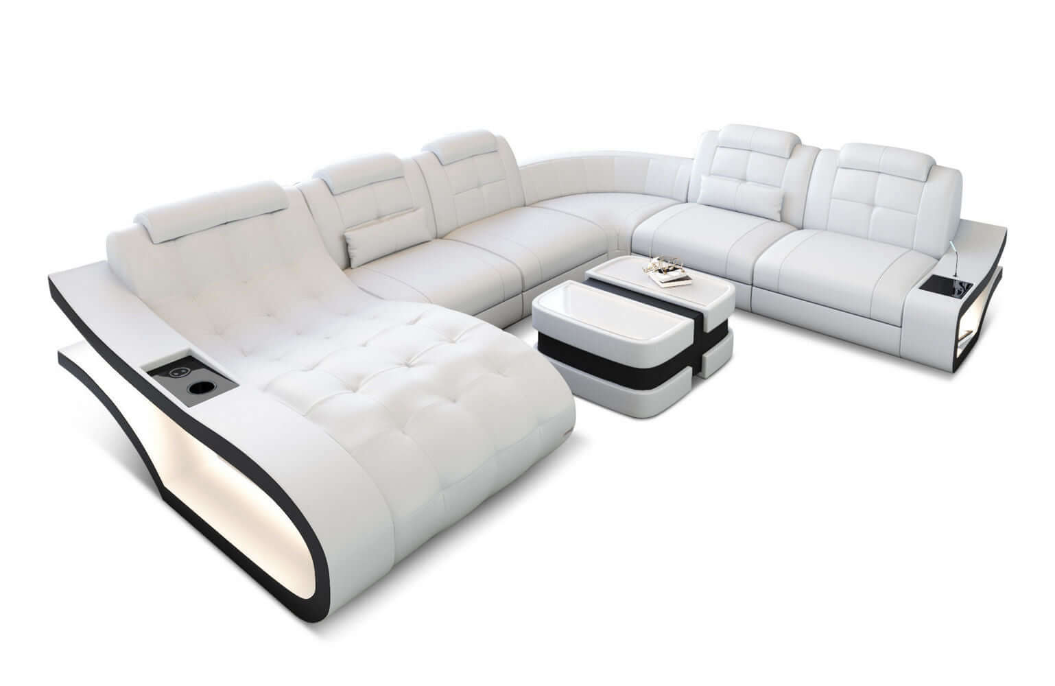 Leder Wohnlandschaft Elegante XXL – Komfort